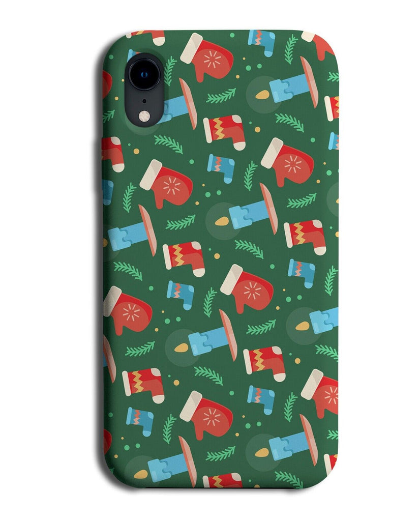Christmas Mittens Phone Case Cover Mitten Glove Gloves Xmas Winter Green N702