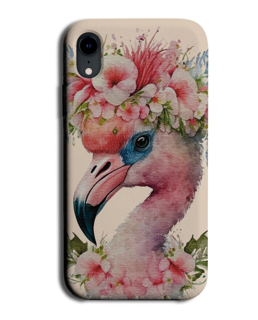Flamingo With Flower Crown Phone Case Cover Flamingos Floral Head Face Pink AW28