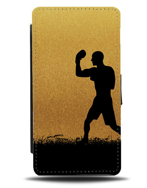 Boxing Flip Cover Wallet Phone Case Boxer Gloves Fighter Gift Gold Golden i587