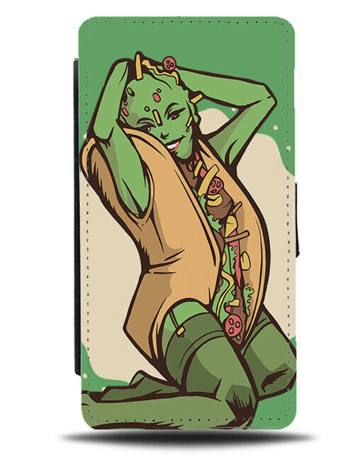 Sexy Guacamole Flip Wallet Case Posing Taco In Lingerie Funny Rude Mexican J782