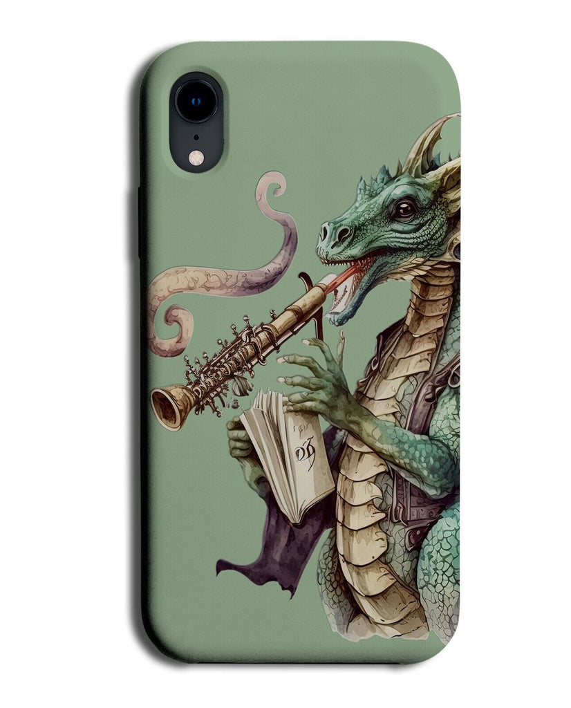 Funny Dragon Playing The Clarinet Phone Case Cover Musical Music Dragons BD55