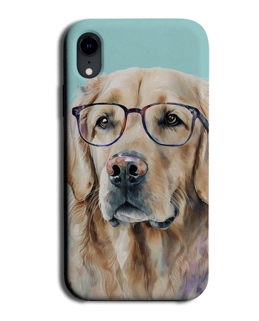 Smart Golden Retriever In Glasses Phone Case Cover Funny Labrador Dog Pet AQ99