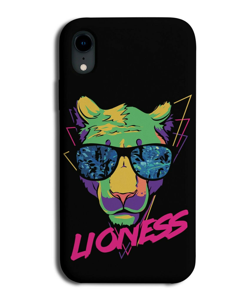 Neon Raver Lioness Phone Case Cover 80s Colourful Lion Sunglasses Retro E443