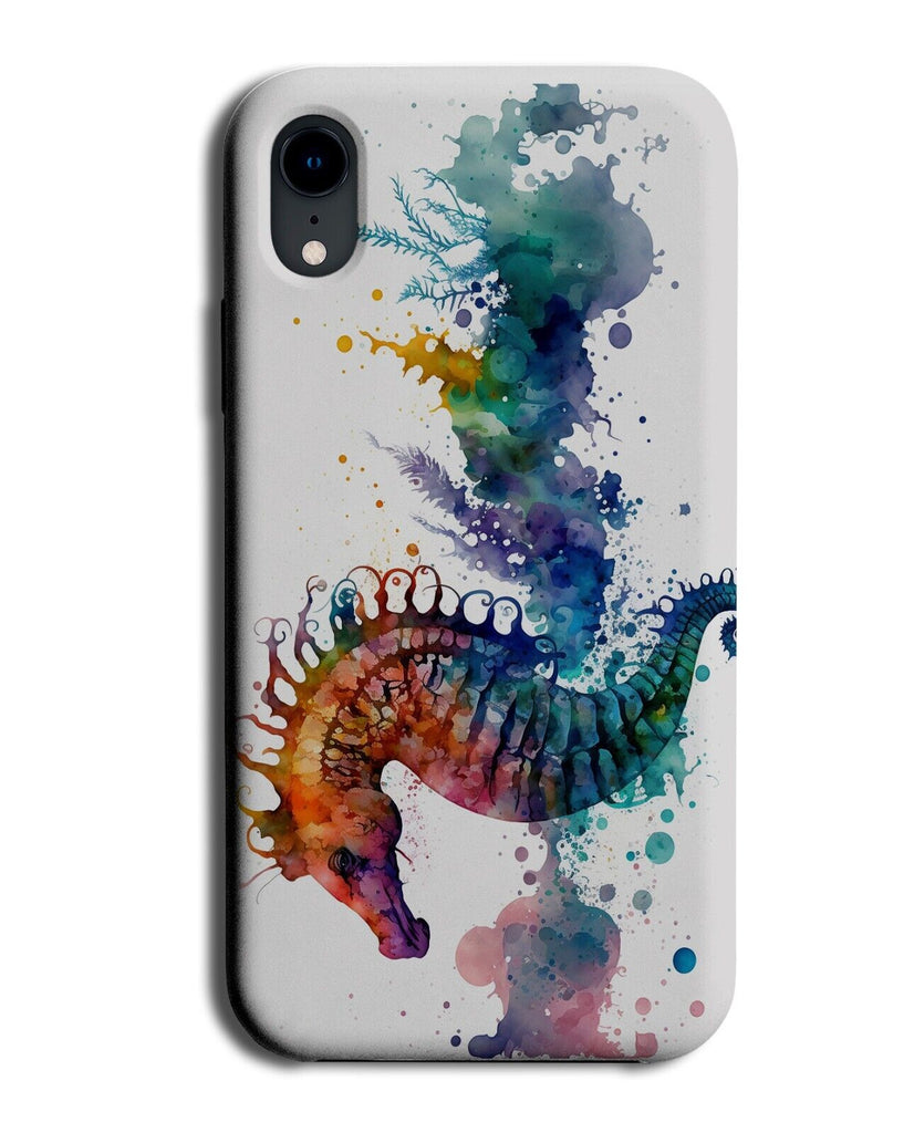 Colourful Splash Seahorse Phone Case Cover Seahorses Painting Print Art Sea LP84