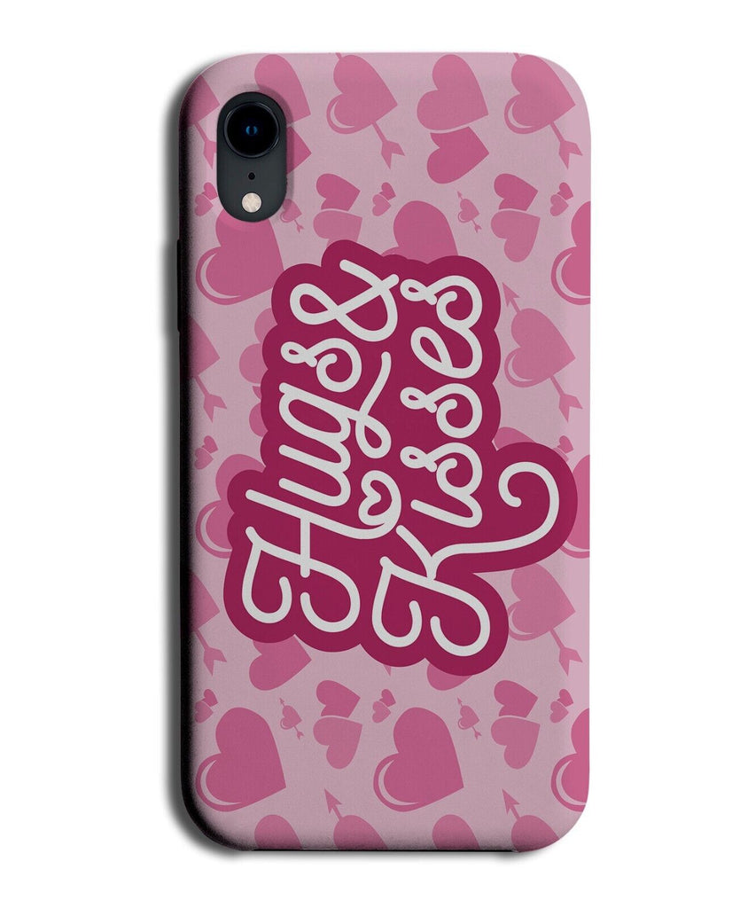 Hugs and Kisses Phone Case Cover Hug Kiss Pink Pattern Heart Shapes Couple Q182