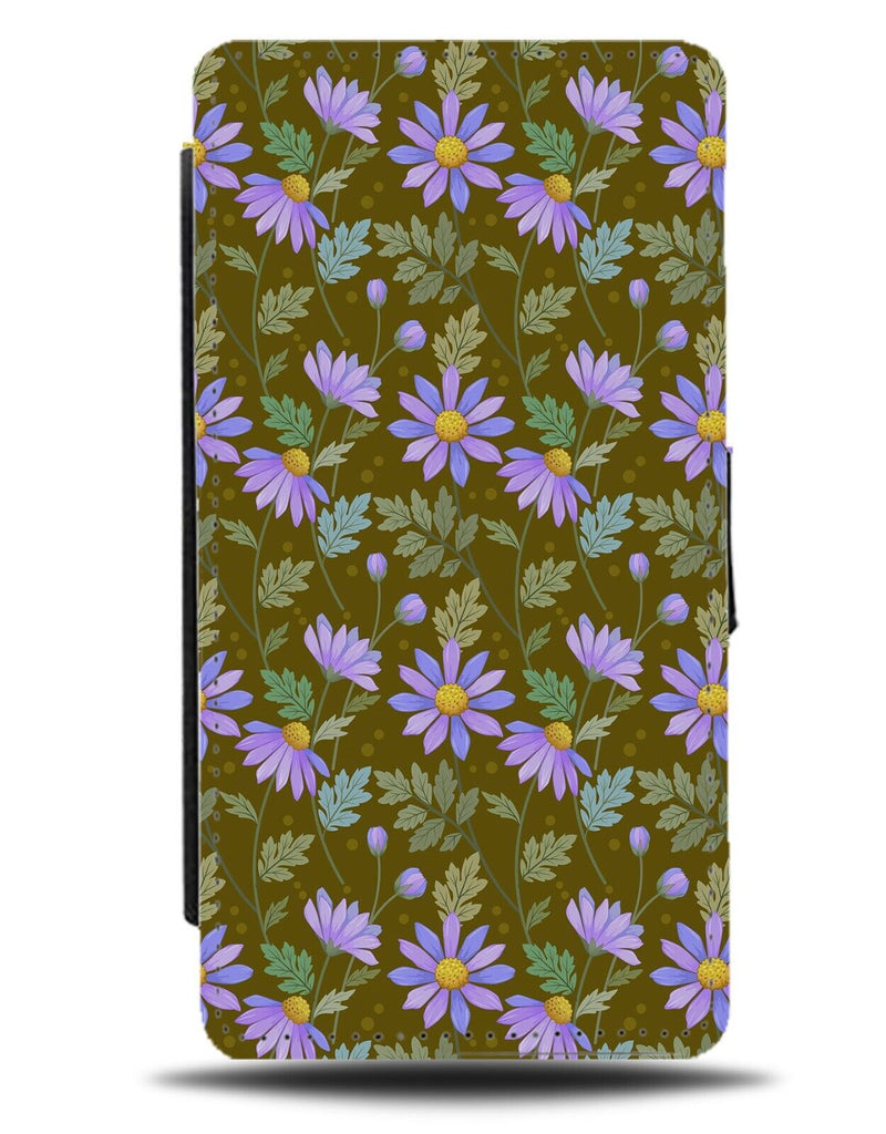 Purple Daisies Flip Wallet Case Daisy Floral Violet Colour Coloured Flower AZ11