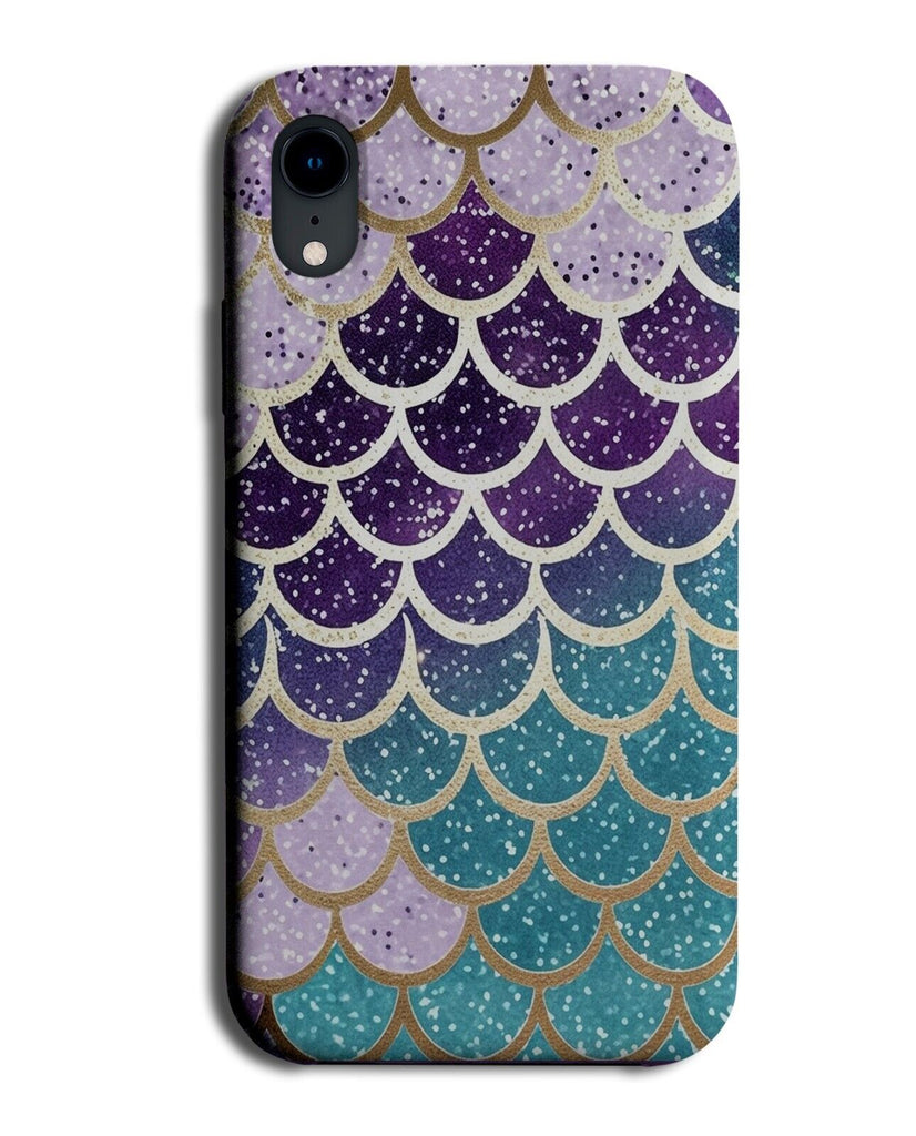 Mermaid Scales Pattern Phone Case Cover Design Look Shapes Purple Green CH36