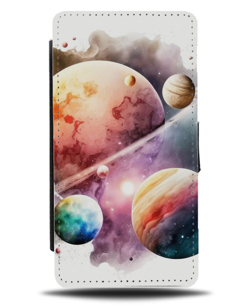 Watercolour Solar System Flip Wallet Case Planets Planet Milky Way Universe CK06