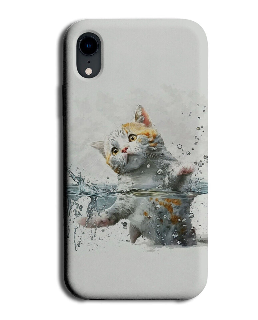 Funny Kitten In Water Phone Case Cover Kittens Cat Cats Swimming Swim Splas AV35