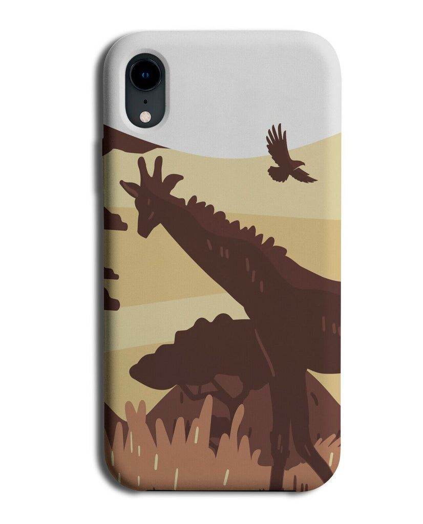 African Giraffe Silhouette Phone Case Cover Outline Africa Cartoon Scene J463