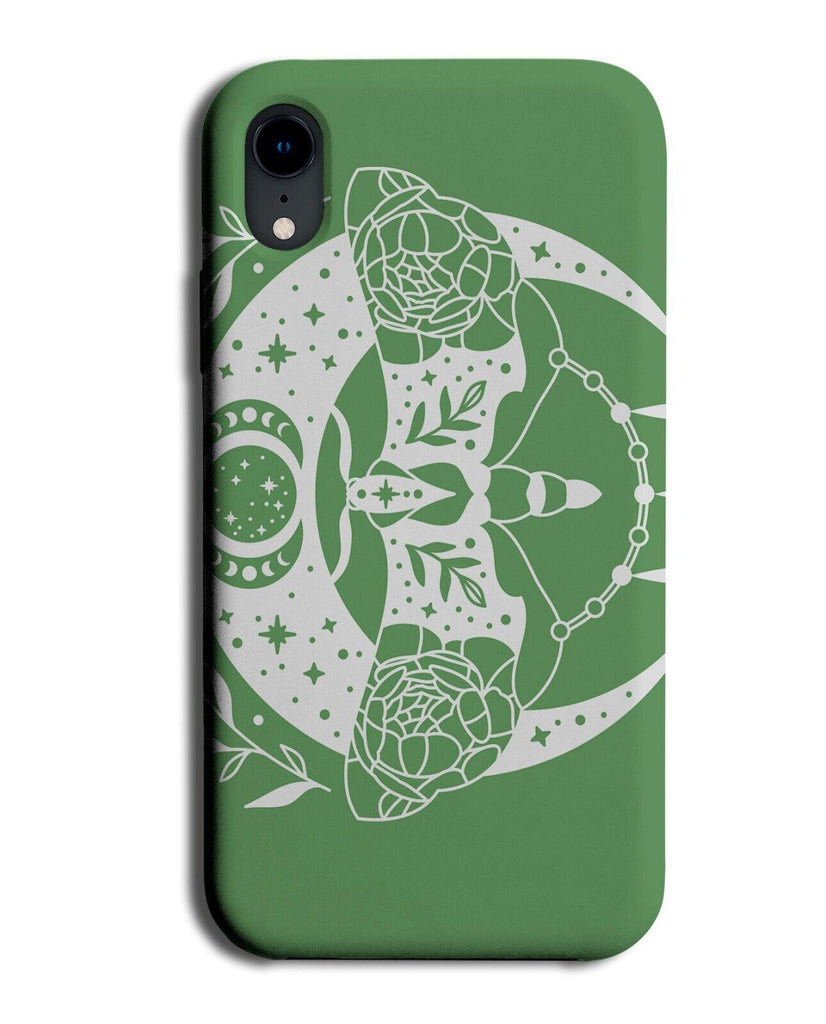 Green and White Moon Moths Phone Case Cover Moth Moons Magical Look Style P333E