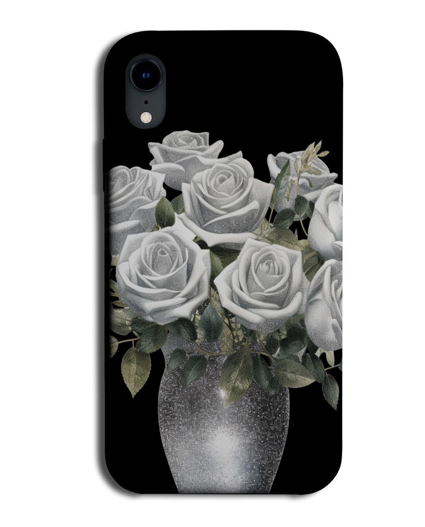 Vase Of Silver Roses Phone Case Cover Flowers Rose Grey Bunch Bouquet Posh BY01