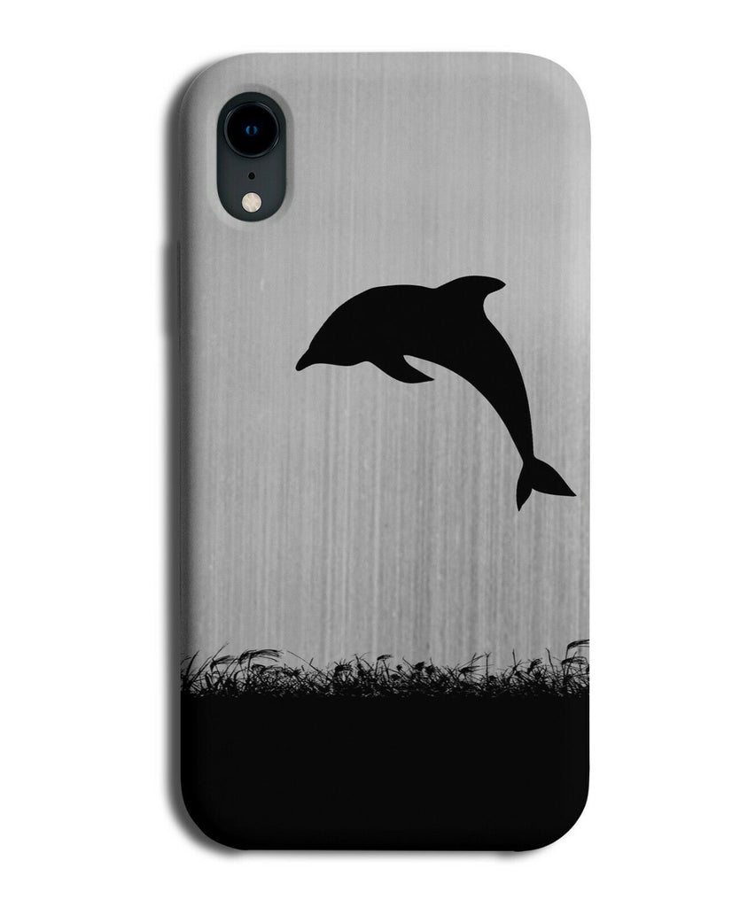 Dolphin Silhouette Phone Case Cover Dolphins Silver Coloured Grey i145