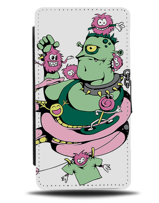 Fat Monster Flip Wallet Phone Case Monsters Drawing Cartoon Comic Funny E169