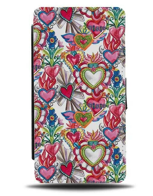 Colourful Russian Pattern Flip Wallet Case Girly Girls Love Hearts Russia F761