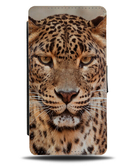 Leopard Face Flip Wallet Phone Case Leopard Print Spots Photo Picture Skin si526