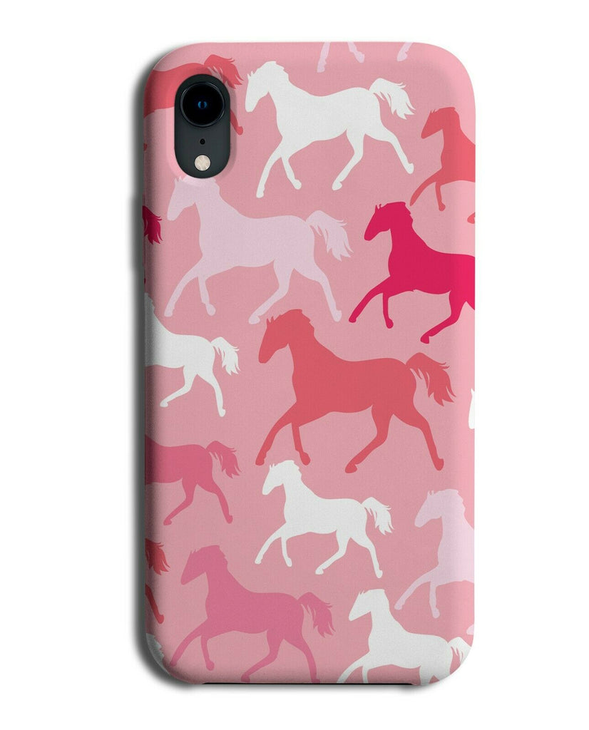 Girly Pink Running Horses Phone Case Cover Horse Galloping Shape Shapes G324