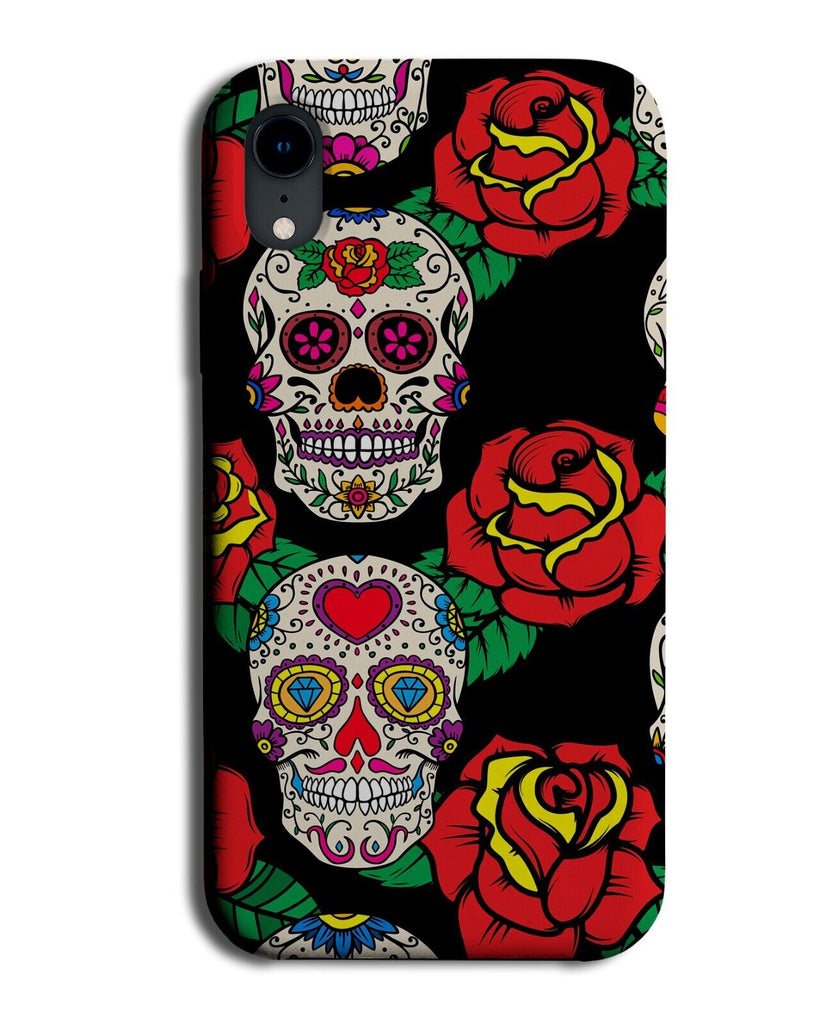 Cartoon Gothic Skulls and Flowers Phone Case Cover Floral Skull Sugar Goth CN21