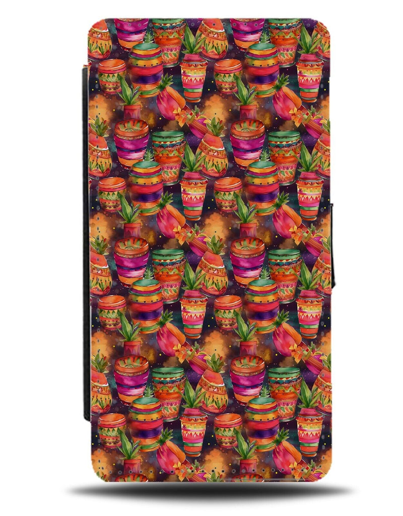 Cinco De Mayo Mexican Drums Pattern Flip Wallet Case Drum Bongo Mexico CA87