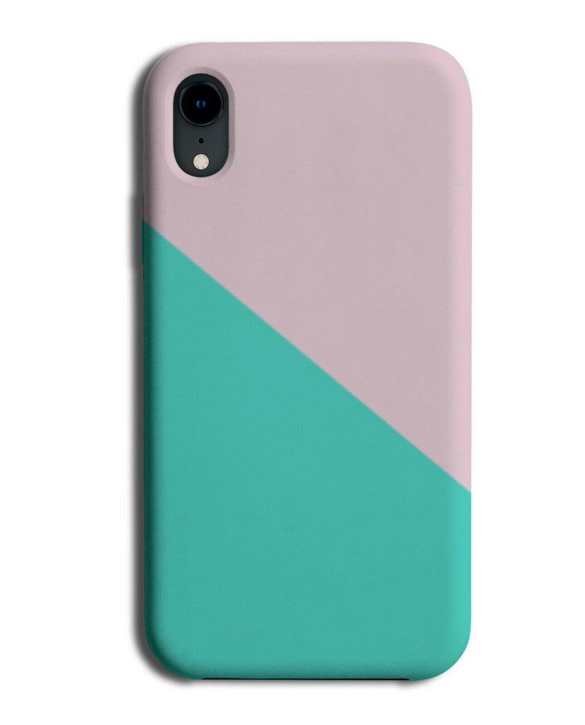 Baby Pink And Turquoise Green Coloured Phone Case Cover Half and Half i348