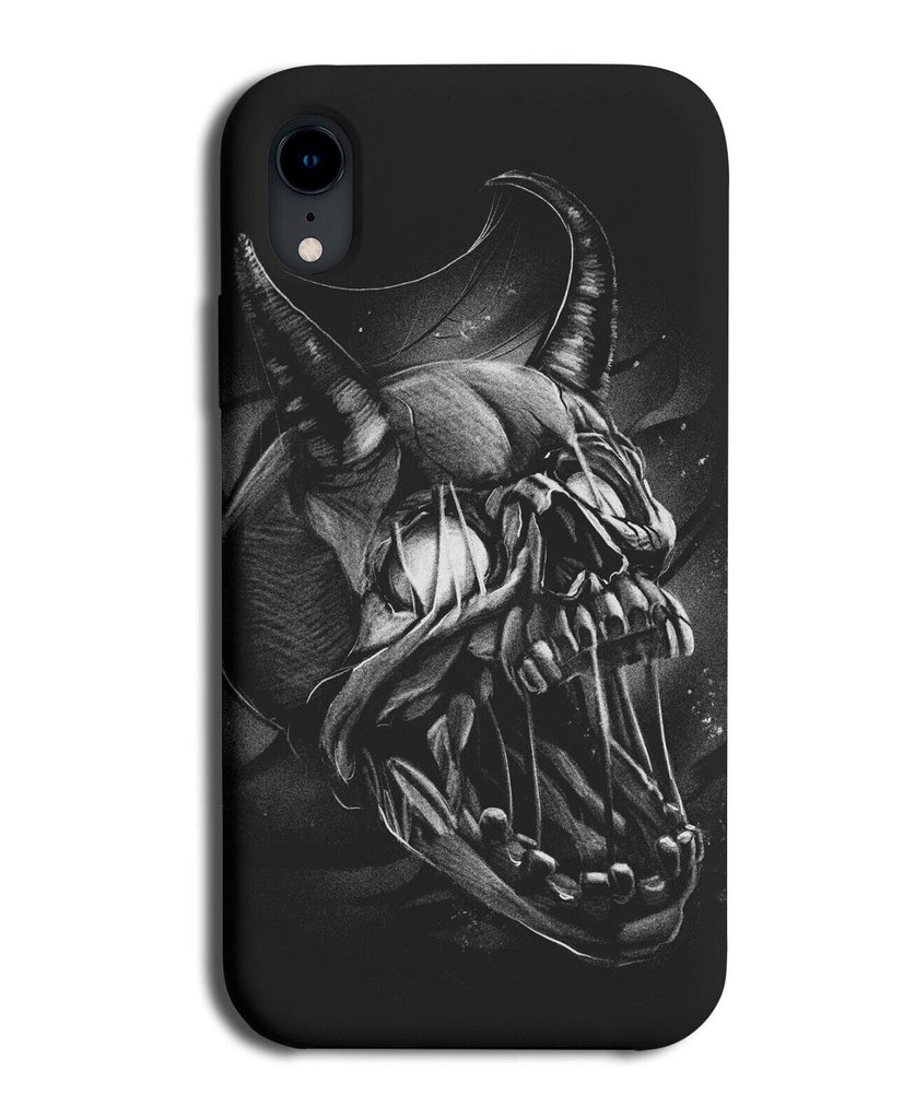Demonic Skull Phone Case Cover Skulls Face Devil Halloween Scary Black Goth N385
