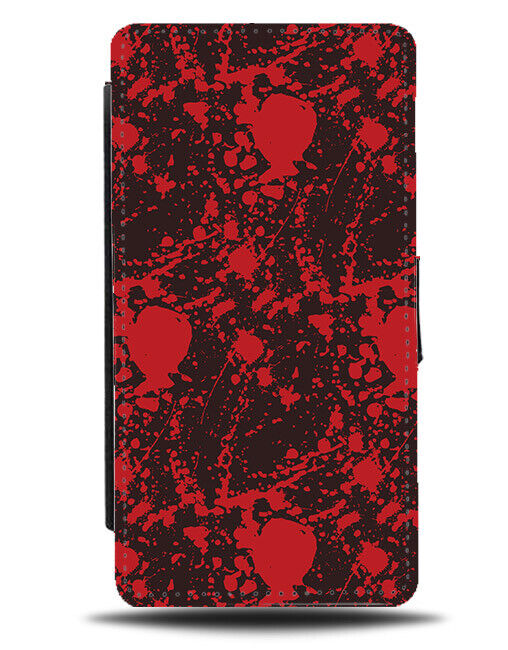 Scary Halloween Blood Splatters Flip Wallet Case Splatter Marks Bloody Print 422