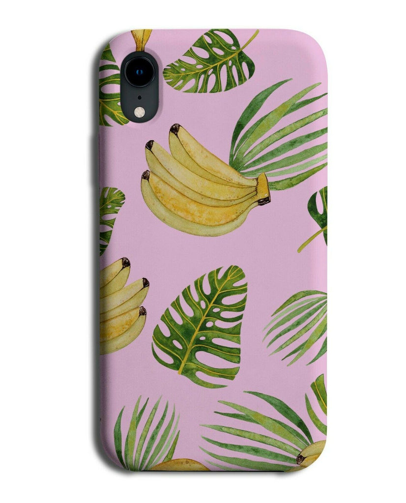 Pink Retro Vintage Bananas Pattern Phone Case Cover Novelty Banana Leaves F162