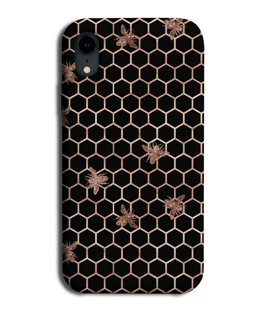 Black And Rose Gold Beehive Phone Case Cover Bee Bees Wasp Hive Wasps G051