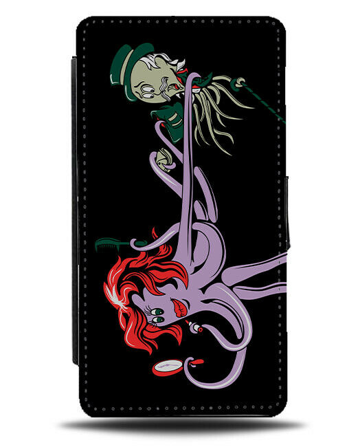 Octopus Make Up Flip Wallet Phone Case Funny Lipstick Arms Purple Jellyfish E161