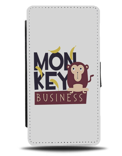 Monkey Business Flip Wallet Phone Case Monkeys Cartoon Childrens Kids Ape E459