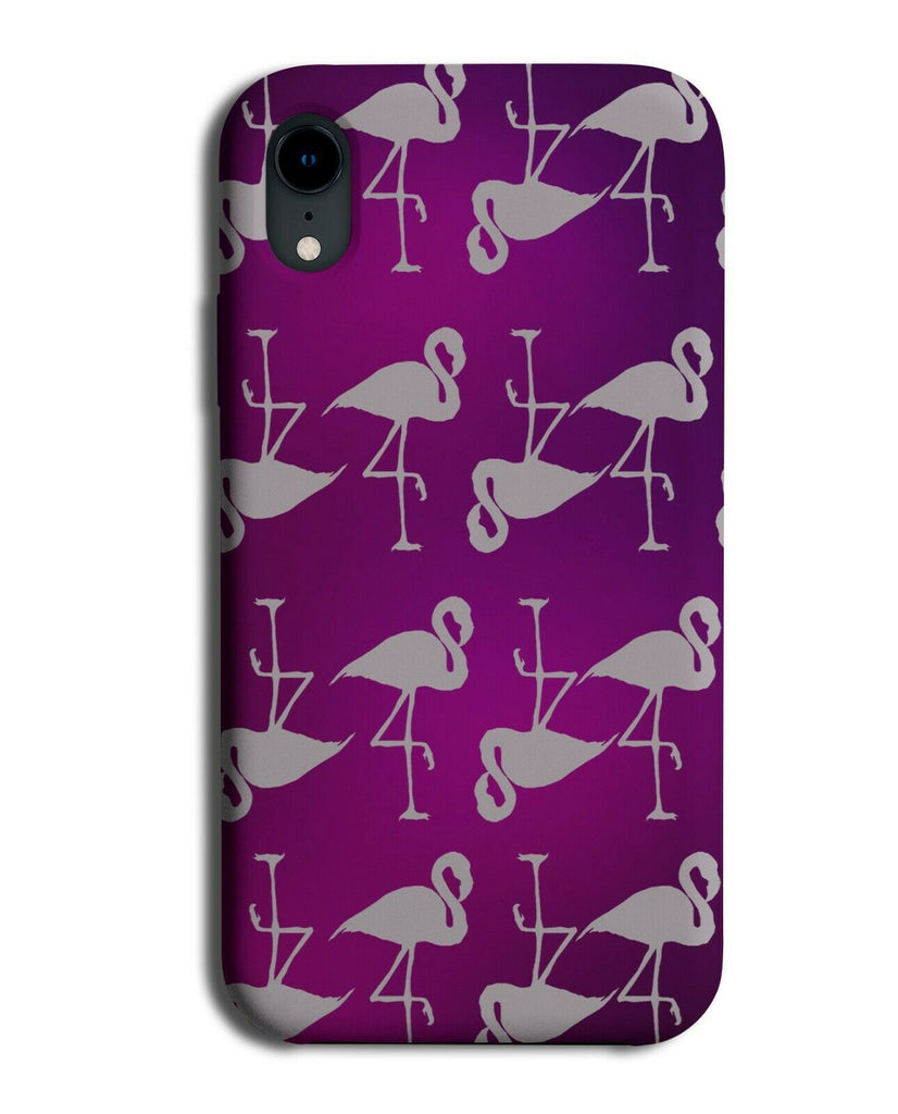 Purple And Dark Grey Flamingo Pattern Wallpaper Phone Case Cover Flamingos A259