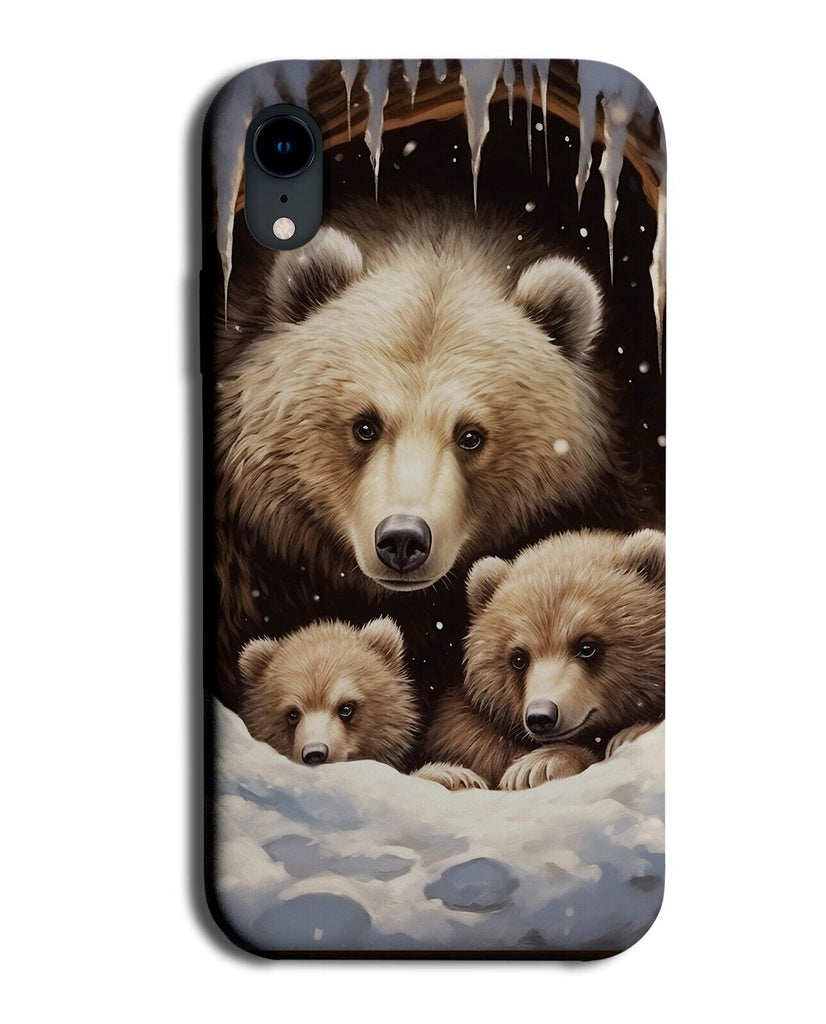 Hibernating Bears Phone Case Cover Brown Bear Hibernate Christmas Snow DD73