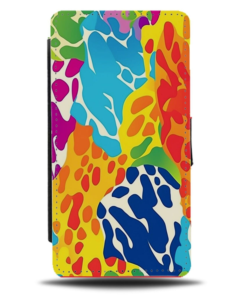 Rainbow Animal Prints Flip Wallet Case Print Vibrant Zebra Tiger Skins Skin CA90