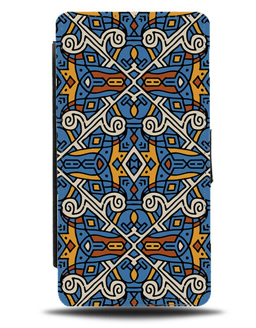 Comic African Pattern Flip Wallet Case Shapes Patterns Lines Style Theme H668