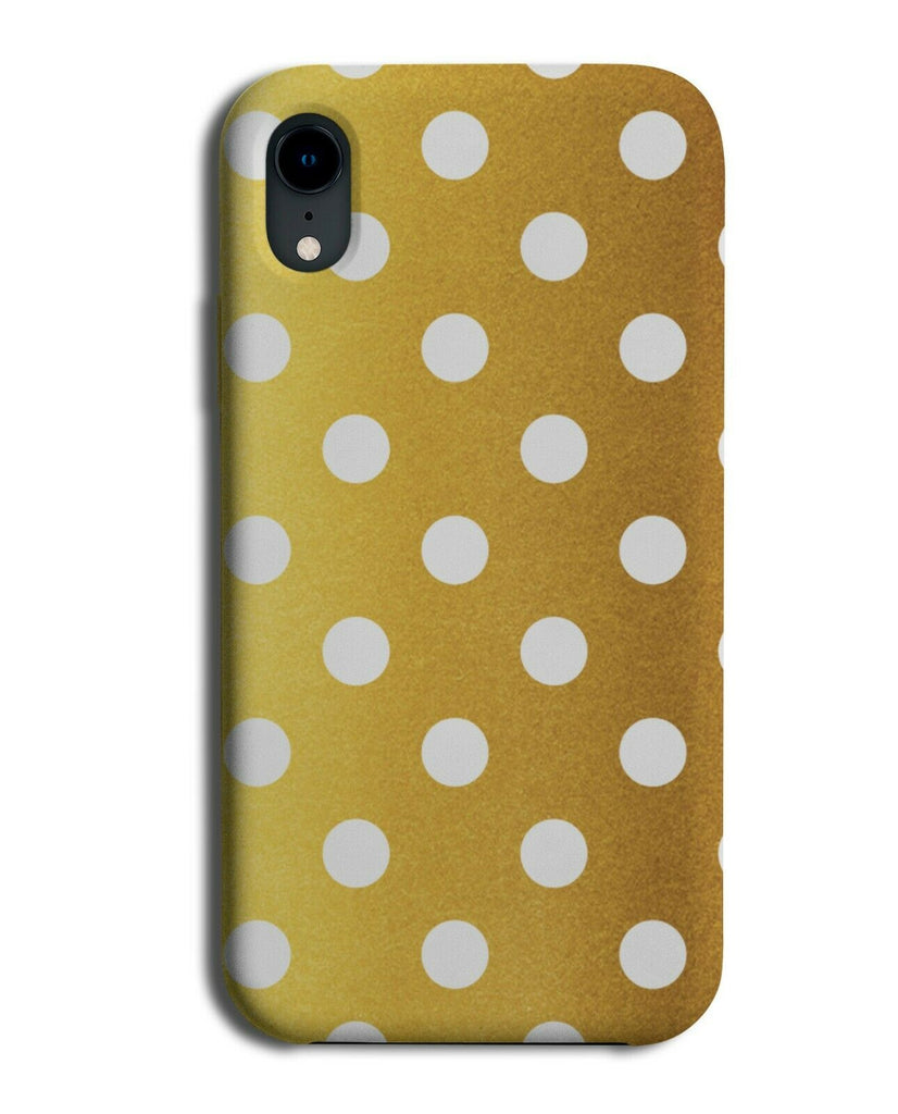 Gold and White Spotted Phone Case Cover Polka Dot Spots Pattern Golden i555