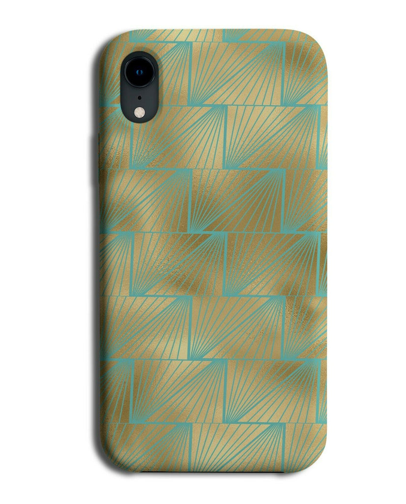 Fashionable Golden and Green Diagonal Lined Phone Case Cover Trippy Tripped G289