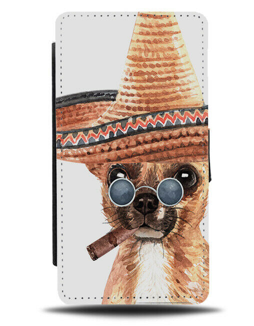 Funny Chihuahua Flip Wallet Case Fancy Dress Costume Portrait Photo K695