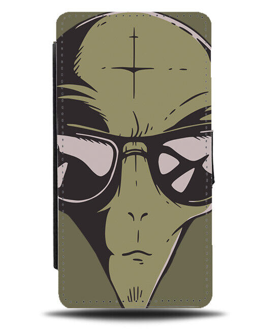 Cool Alien In Sunglasses Flip Wallet Case Sun Glasses Dude Stylish Fashion J124