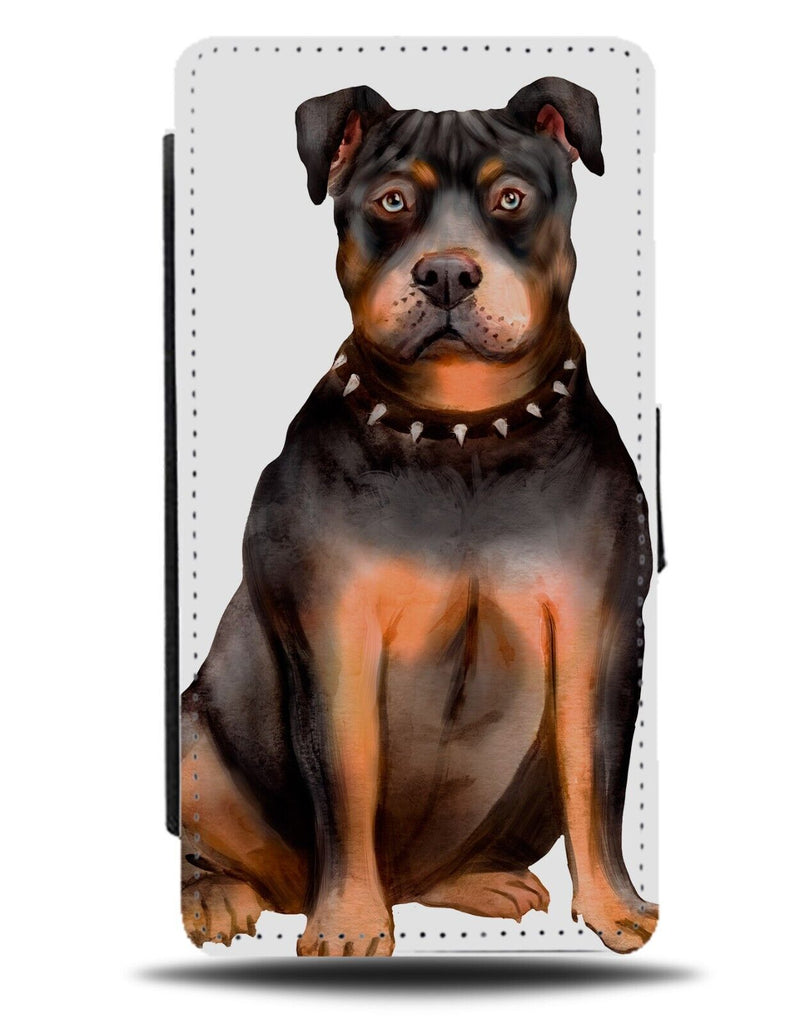 Black American Pitbull Flip Wallet Case Pit Bull Dog Dogs Terrier AB89