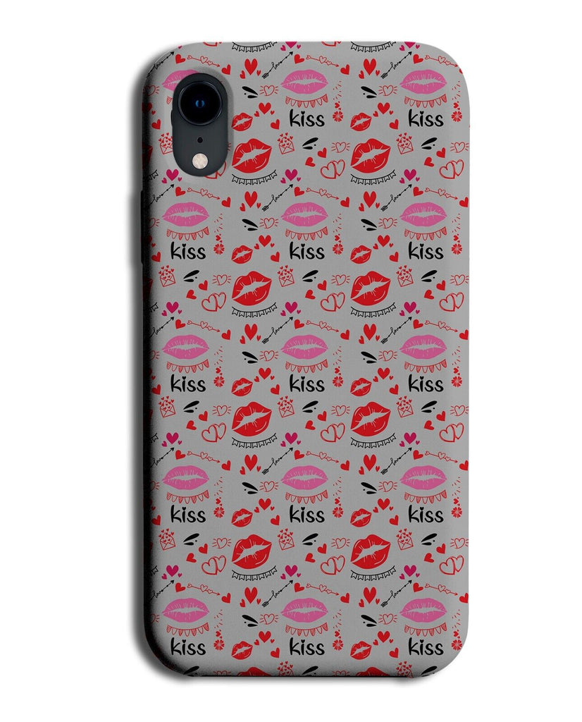 Grey Valentines Day Kiss Marks Phone Case Cover Mark Kisses Lips Lip Love CL50