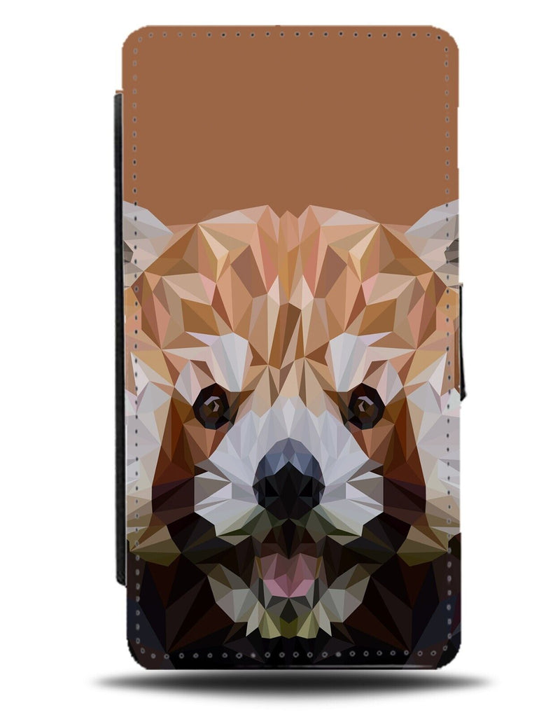 Geometric Red Panda Face Flip Wallet Case Pandas Shapes Low Poly Low-Poly CG90
