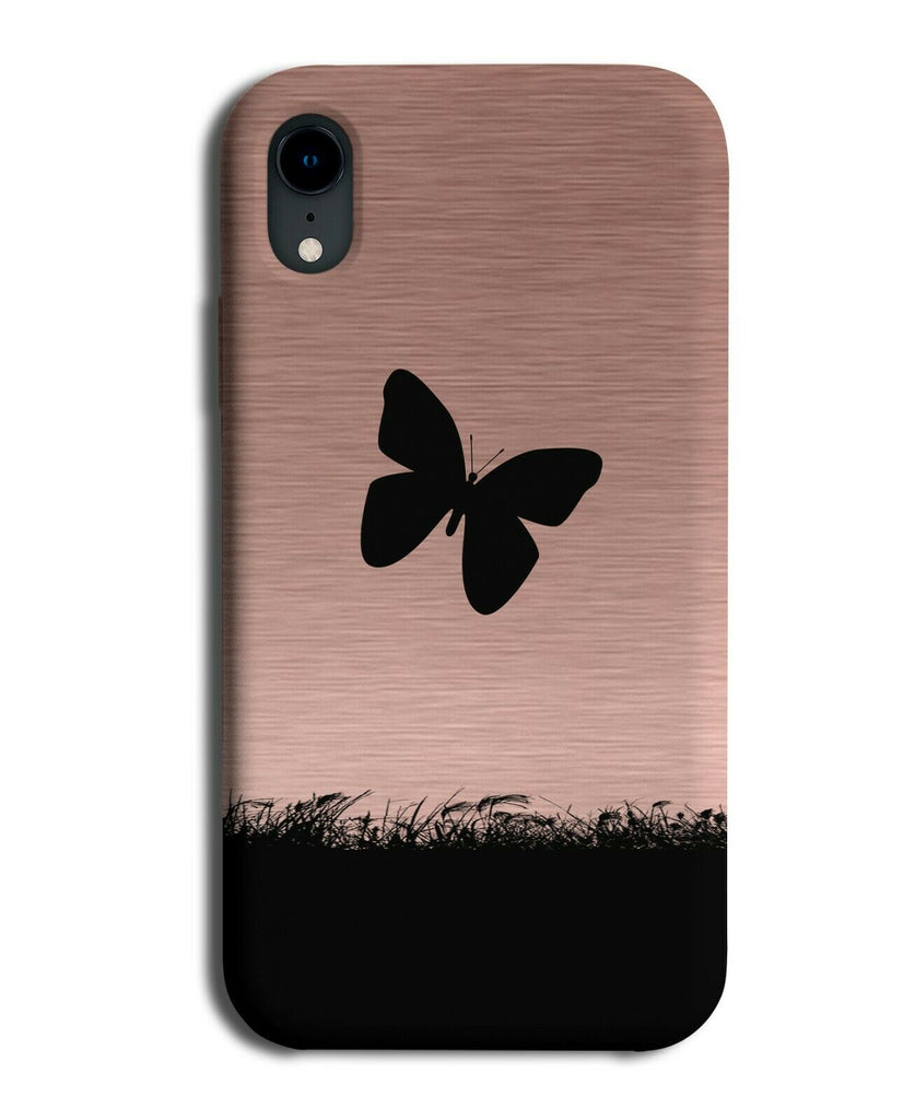 Butterfly Silhouette Phone Case Cover Butterflies Rose Gold Coloured i107