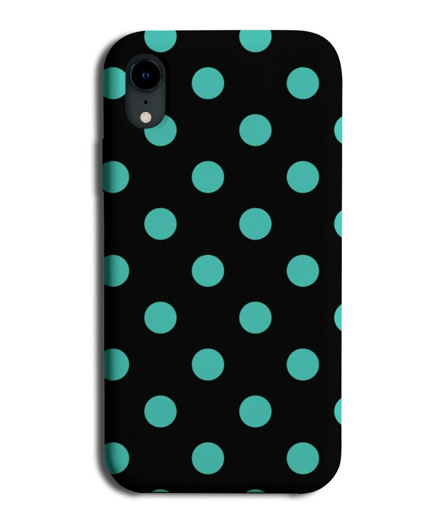 Black and Turquoise Green Polka Dot Phone Case Cover Dotty Spots Dots i536