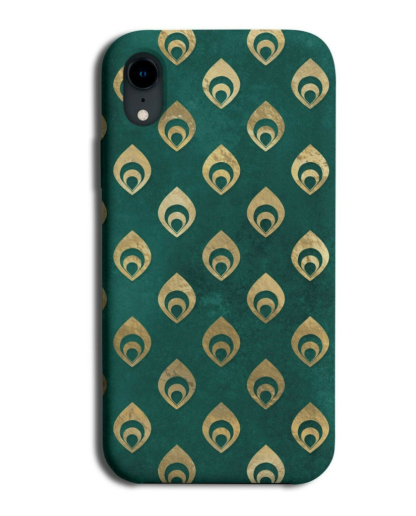 Golden Peacock Emblem Shapes Phone Case Cover Silhouette Feather L008
