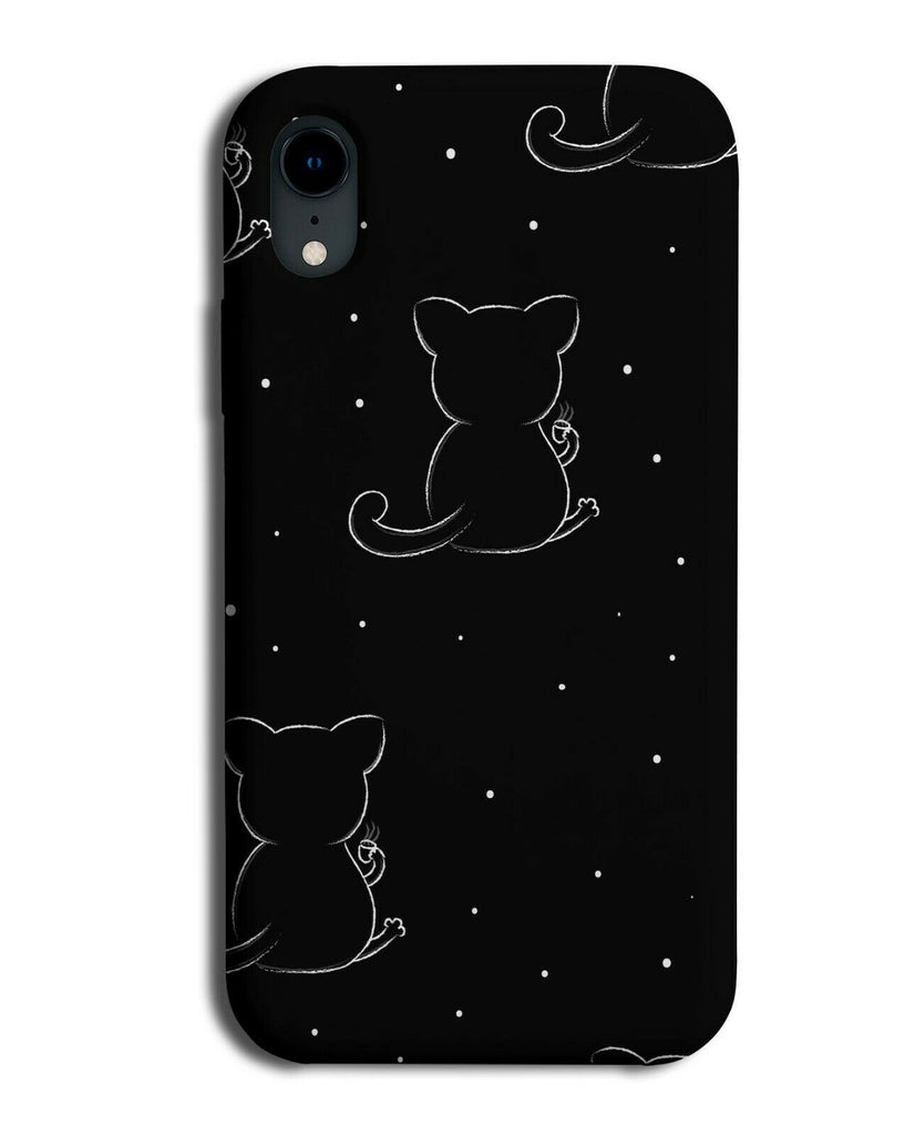 Black Nightsky Cats Phone Case Cover Cat Stars Cat Kitten Dark F242