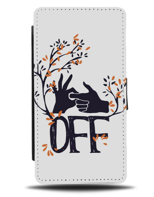 Funny Rude Sign Language Flip Wallet Phone Case Gesture Novelty Gift Fun E304