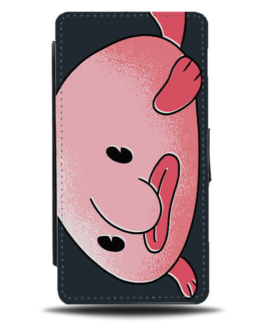 Cartoon Blobfish Flip Wallet Case Blob Fish Chubby Funny Fat Face Fatface E656