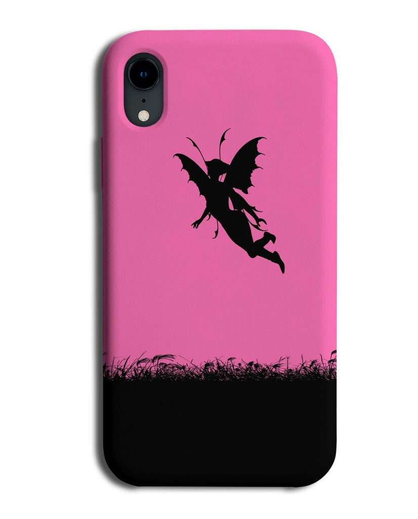 Fairy Silhouette Phone Case Cover Fairies Hot Pink Black Coloured I023