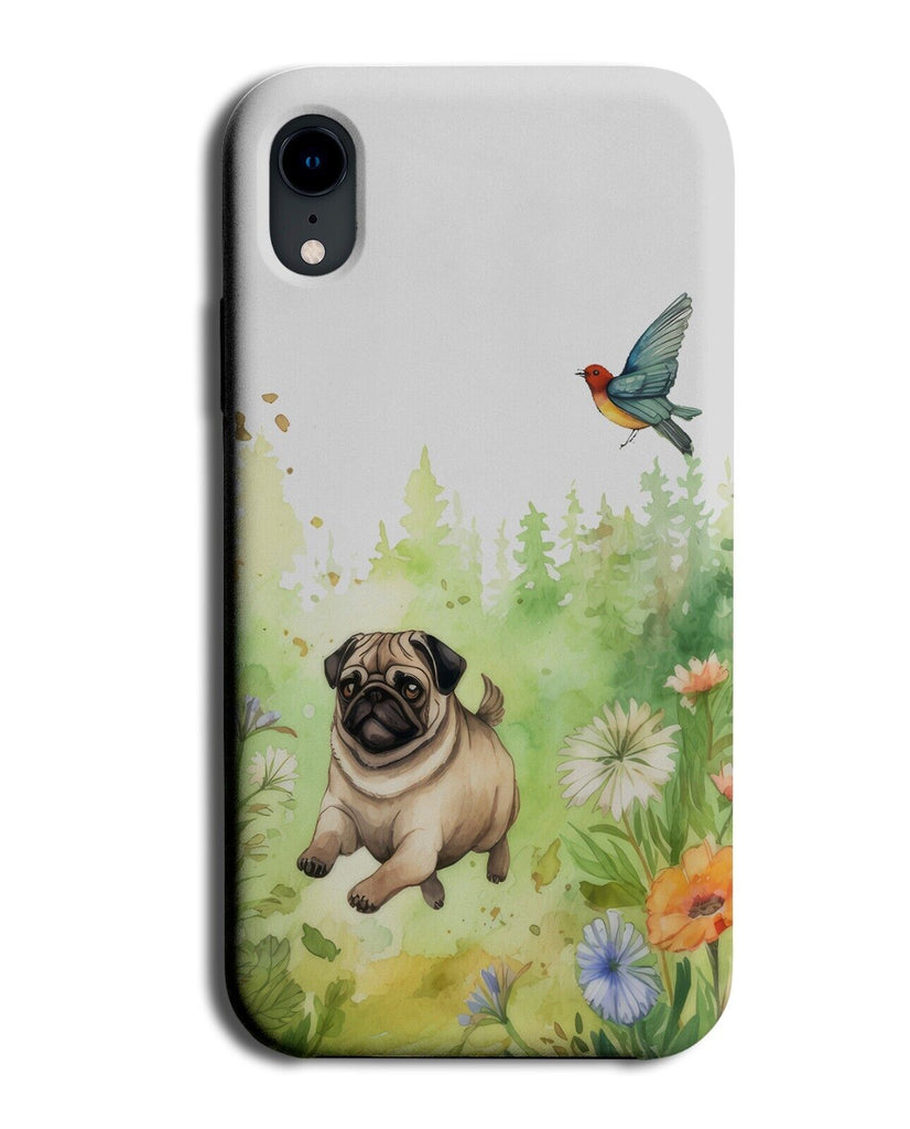 Pug Running In The Meadow Phone Case Cover Happy Pugs Fields Funny Run Dog CU87