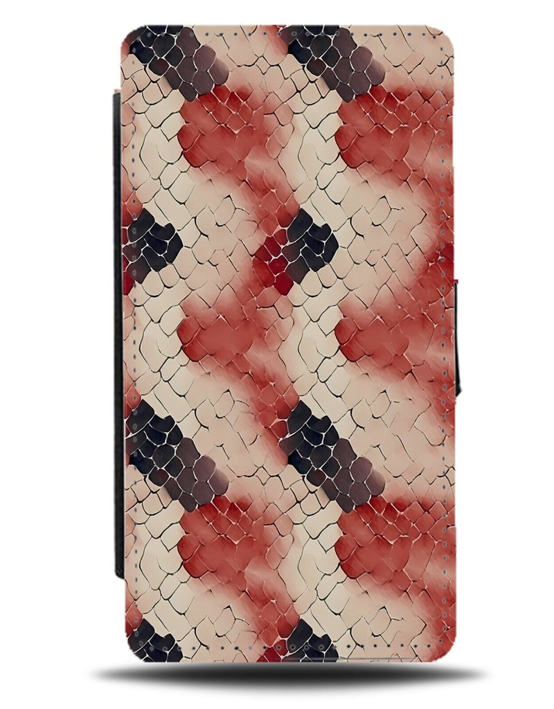 Orange Snake Skin Pattern Flip Wallet Case Scales Print Reptiles Gift Style BX95